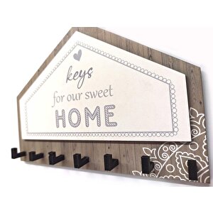 Cajuart Gri Kahverengi Üçgen Keys For Home Askı Anahtarlık Dekor