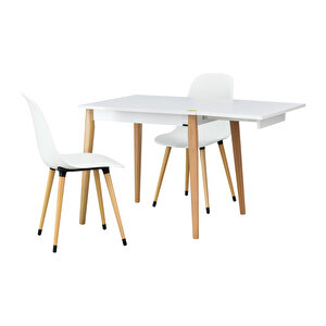 Vilinze Eames Sandalye Avanos Ahşap Mutfak Masası Takımı - 70x80 Cm