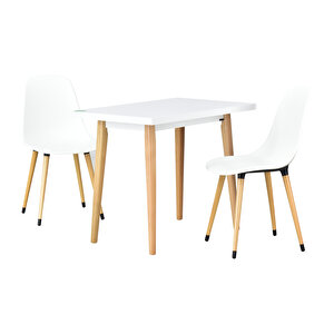 Vilinze Eames Sandalye Avanos Ahşap Mutfak Masası Takımı - 60x90 Cm