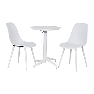 Tilia Beyaz Plastik Bahçe Balkon Bistro Seti Katlanır Masa 60*60 Cm