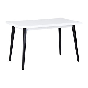 Vilinze Avanos Sabit Beyaz Siyah Mdf Mutfak Masası - 70x120 Cm