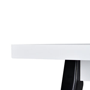 Vilinze Avanos Sabit Beyaz Siyah Mdf Mutfak Masası - 70x120 Cm