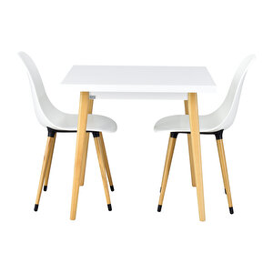 Vilinze Eames Sandalye Avanos Ahşap Mutfak Masası Takımı - 80x80 Cm