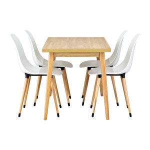 Vilinze Eames Sandalye Avanos Ahşap Mdf Mutfak Masası Takımı - 70x120 Cm