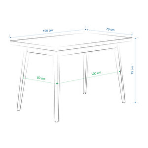 Vilinze Eames Sandalye Avanos Ahşap Mdf Mutfak Masası Takımı - 70x120 Cm