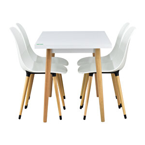 Vilinze Eames Sandalye Avanos Ahşap Mdf Mutfak Masası Takımı - 70x120 Cm