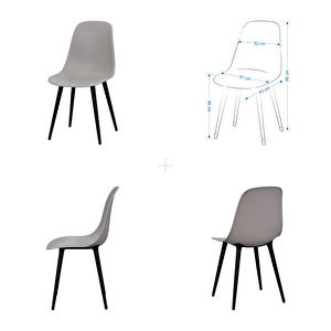 Tilia Gri-Siyah Plastik Bahçe Balkon Bistro Seti Katlanır Masa 60*60 Cm