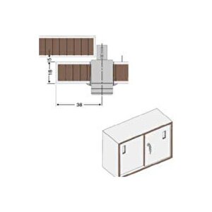 Basmalı Çekmece Kapak Kilidi 22mm