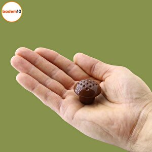 Noktalı Mantar Düğme Kulp Çekmece Bebek Çocuk Genç Odası Dolap Kapak Kulpu Kulbu Kahverengi Metal Ku