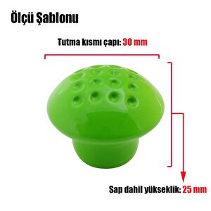 Mantar Dolap Kulpu Mutfak Çekmece Kulpu Kulpları Düğme Top Kulp Kapak Kulbu Yeşil Noktalı Metal Kulp