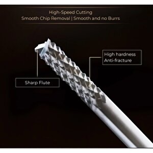 Carbide Bit End Mill Freze Cnc Tunsten Karbür Ucu Kesici bıçak Ahşap Alüminyum işleme 3 Parça dremel ucu
