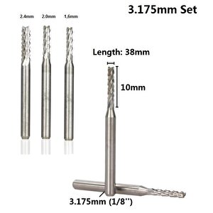 Carbide Bit End Mill Freze Cnc Tunsten Karbür Ucu Kesici bıçak Ahşap Alüminyum işleme 3 Parça dremel ucu