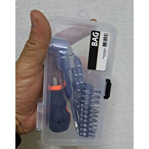 Kör Nokta Köşe Vidalama Aparatı Ve Bits Tornavida  Yıldız Düz Uç Seti Saklama Çantalı 15 Li