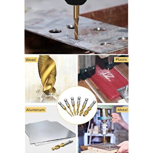 Kılavuz Pafta Seti 6 Parça M3 M4 M5 M6 M8 M19 Hss Matkap Klavuz Takımı Ahşap Plastik Metal Yiv Açma
