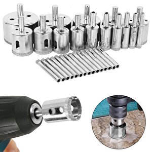 Mermer Granit Fayans Porselen Cam Yuvarlak Delme Pancı 14mm Elmas Uçlu Delik Açma Karot Matkap Ucu