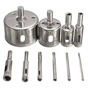 Cam Fayans Mermer Granit Porselen Delme Pancı Boru Tipi Elmas Karot Uç 3mm 4mm 8mm (3lü)
