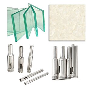 Cam Fayans Mermer Granit Porselen Delme Pancı Boru Tipi Elmas Karot Uç 3mm 4mm 8mm (3lü)