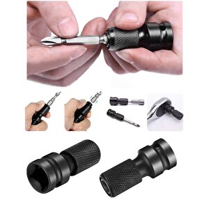 darbeli somun sökme makinesi için metal Mandren ve vidalama  bits Adaptör seti 1/2 hex dönüştürücü