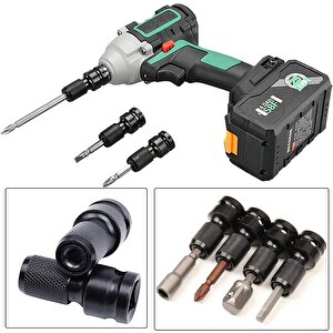 darbeli somun sökme makinesi için metal Mandren ve vidalama  bits Adaptör seti 1/2 hex dönüştürücü