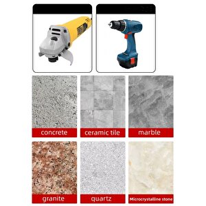 Fayans Mermer Beton Cam Raybası Delme Taç Elmas Pah Kırma Freze Uçları Delik Testeresi Frezeleme