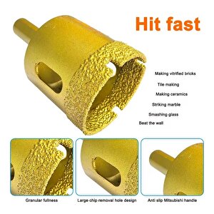 Elmaslı kuru Delme Matkap ucu  keskin ve dayanıklı granit mermer cam seramik karo için 12 Prçalı Çantalı Set.