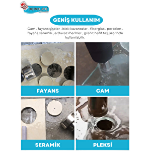 3mm Mermer Granit Fayans Cam Yuvarlak Delme Panç Elmas Uç Yuvarlak Açma Matkap İçin Boru Tipi Karot