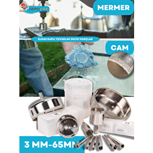 3mm Mermer Granit Fayans Cam Yuvarlak Delme Panç Elmas Uç Yuvarlak Açma Matkap İçin Boru Tipi Karot