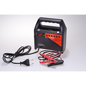 Motosiklet Araç Tekne Aküleri Pilli çocuk arabaları için Akü Şarj Cihazı 6/12 V 6 Amper Led Göstergeli araba aküsü şarj Makinesi