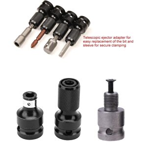 1/2 Matkap Mandren Adaptör seti 3 lü  Somun Sökme Makinesini Hex Bits vidalamaya Dönüştürme aparat