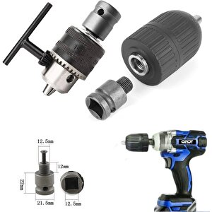 1/2 Matkap Mandren Adaptör seti 3 lü  Somun Sökme Makinesini Hex Bits vidalamaya Dönüştürme aparat