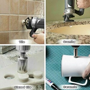 Mermer Granit Fayans Cam Yuvarlak Delme Pancı 3mm 4mm 8mm Elmas Uç Delik Açma Matkap Karot 3 Parça