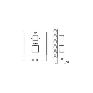 Grohe Grohtherm Cube Termostatik Banyo Duş Bataryası 2 Çıkışlı Divertörlü- 24154000