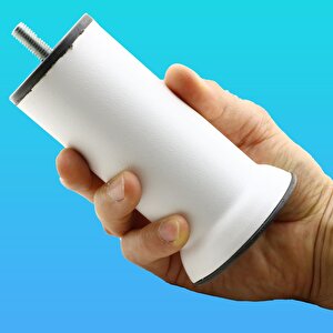 Mobilya Baza Kanepe Koltuk Destek Ayağı Metrik 8 Civatalı İnce Diş Beyaz Metal Ayak 12 Cm (8 Adet)