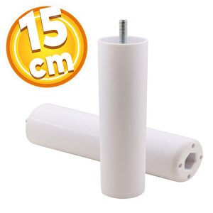 Mobilya Kanepe Koltuk Baza Yükseltme Yükseltici M8 Civatalı Incediş Destek Ayağı Ayakları Beyaz 15cm