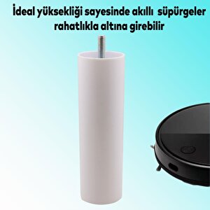 Mobilya Kanepe Koltuk Baza Yükseltme Yükseltici M8 Civatalı Incediş Destek Ayağı Ayakları Beyaz 15cm