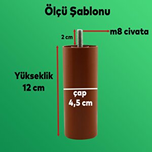 Gizli Mobilya Kanepe Sehpa Tv Ünitesi Koltuk Orta Destek Ayağı 12 Cm Kahverengi Baza Ayak