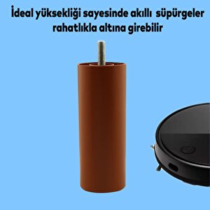Gizli Mobilya Kanepe Sehpa Tv Ünitesi Koltuk Orta Destek Ayağı 12 Cm Kahverengi Baza Ayak