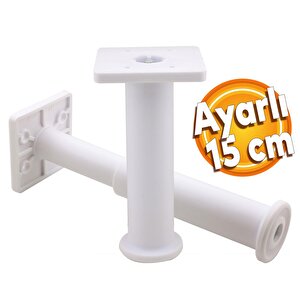 Kare Gizli Mobilya Kanepe Sehpa Tv Ünitesi Koltuk Ayarlanabilir Destek Ayağı 15 Cm Beyaz Ayak