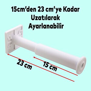 Kare Gizli Mobilya Kanepe Sehpa Tv Ünitesi Koltuk Ayarlanabilir Destek Ayağı 15 Cm Beyaz Ayak
