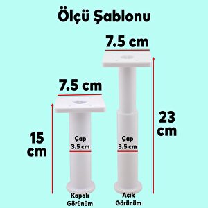 Kare Gizli Mobilya Kanepe Sehpa Tv Ünitesi Koltuk Ayarlanabilir Destek Ayağı 15 Cm Beyaz Ayak