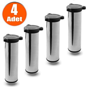 15 Cm Metal Mobilya Kanepe Baza Koltuk Orta Destek Ayağı Ayarlanabilir Ayarlı Krom Ayak (4 Adet)