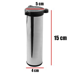 15 Cm Metal Mobilya Kanepe Baza Koltuk Orta Destek Ayağı Ayarlanabilir Ayarlı Krom Ayak (4 Adet)