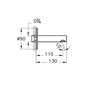 Vitra Origin Çıkış Ucu A4262234 Fırçalı Nikel