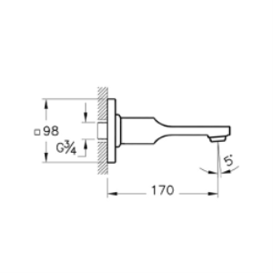 Vitra A4249123 Suit L Çıkış Ucu - Altın