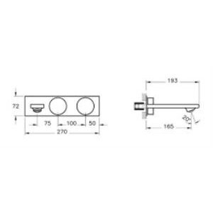 Vitra Memorıa Ankastre Lavabo Bataryası A4285157 Krom-beyaz
