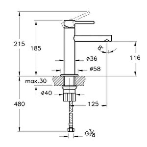 Vitra Origin A4255636 Lavabo Bataryası, Mat Siyah