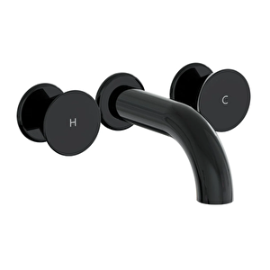 Vitra Liquid Ankastre Lavabo Bataryası A4269039 Kısa - Parlak Siyah