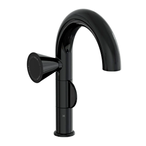 Vitra Liquid Lavabo Bataryası A4275539 Soldan Kullanım - Parlak Siyah