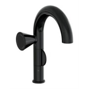 Vitra Liquid Lavabo Bataryası A4275539 Soldan Kullanım - Parlak Siyah