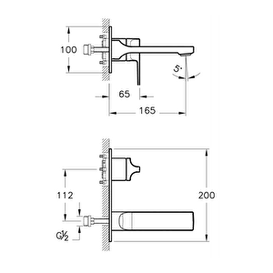 Vitra Suit L A4248626 Ankastre Lavabo Bataryası - Bakır